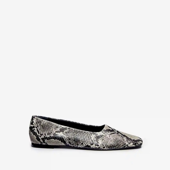 Reformation Inez Snakeskin Square Toe Ballet Flat - Picture 5 of 9